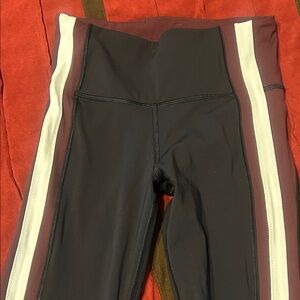 Athleta Maroon and Black 7/8 Tights